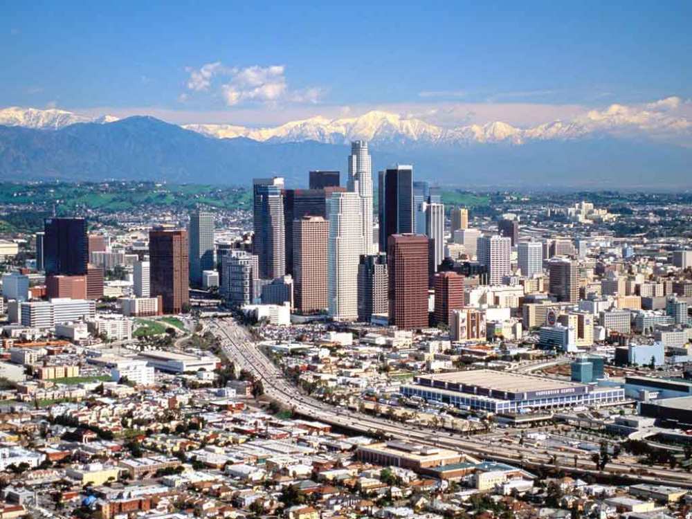 Los Angeles Mountains and City